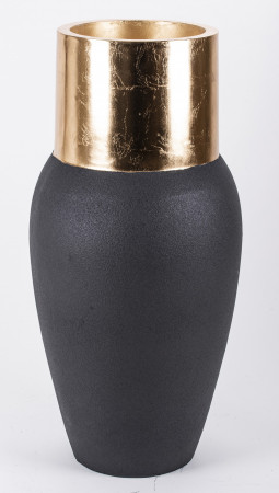 detail Černá váza se zlatým okrajem GD DESIGN