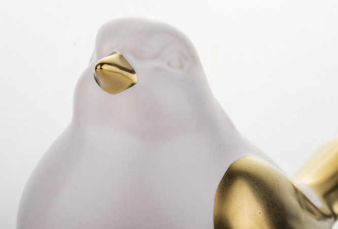 detail Keramický ptáček se zlatými detaily 10 cm GD DESIGN