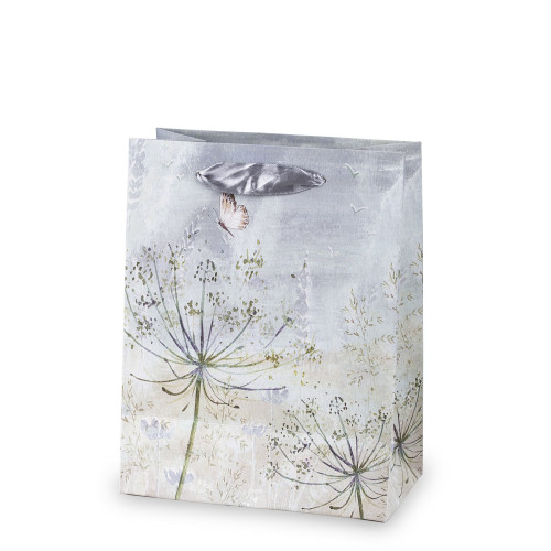 Darčeková taška svetlo šedý kvet