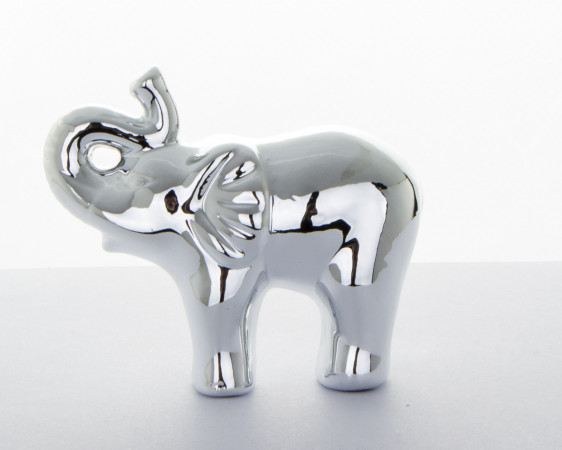 detail Keramický slon strieborný GD DESIGN