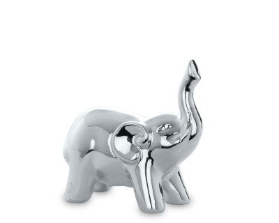 Keramický slon stříbrný