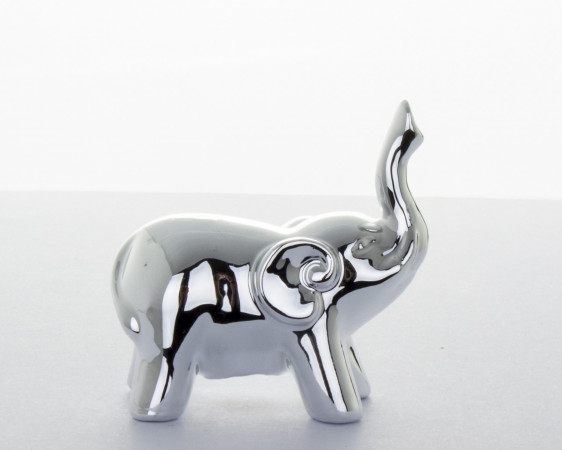 detail Keramický slon stříbrný GD DESIGN