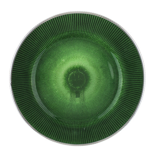 Zelený sklenený tanier