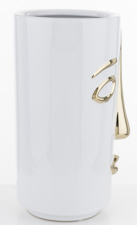 detail Váza bílá se zlatým obličejem GD DESIGN