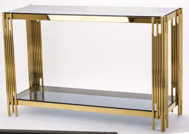 detail Konzolový stolík zlatý sklo GD DESIGN