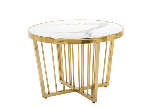 Zlatý stolík s mramorovou doskou