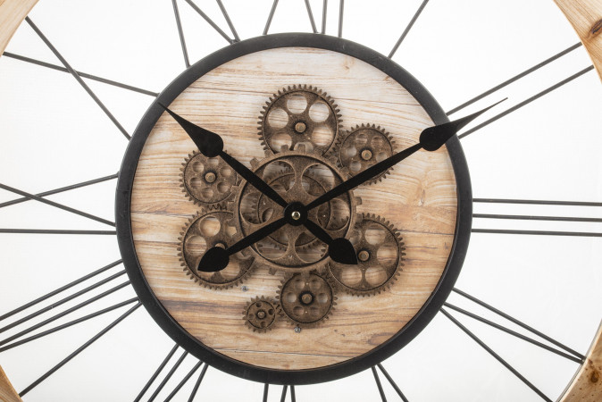 detail Dřevěné hodiny s ozubenými kolečky GD DESIGN