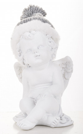 detail Figúrka sediaci anjel v čiapke GD DESIGN