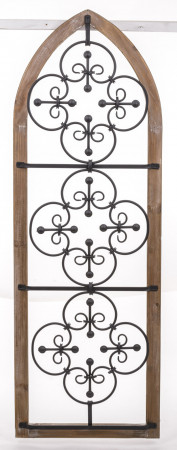 detail Dekorácia na stenu drevené okno s kovanými prvkami GD DESIGN