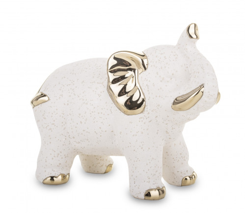 Keramický slon so zlatými detailmi 12 cm
