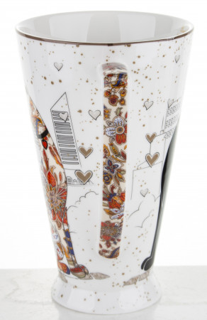 detail Kónický porcelánový hrnček s motívom mačiek 500 ml GD DESIGN