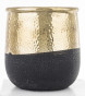 náhled Kameninový obal na květináč černo-zlatý 15,5 cm GD DESIGN