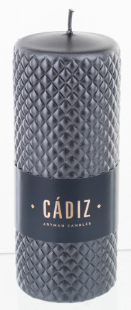 detail Sviečka Cádiz valec čierny 18x7 cm GD DESIGN