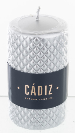 detail Strieborná sviečka Cádiz valec 12x7 cm GD DESIGN