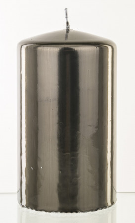 detail Sviečka valec metalická šedá 14x8 cm GD DESIGN