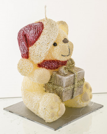 detail Svíčka medvídek Teddy s dárkem GD DESIGN