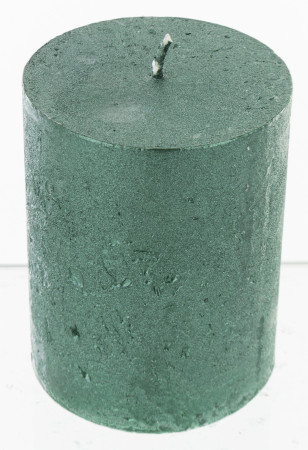 detail Metalická sviečka zelená Rustic malá GD DESIGN