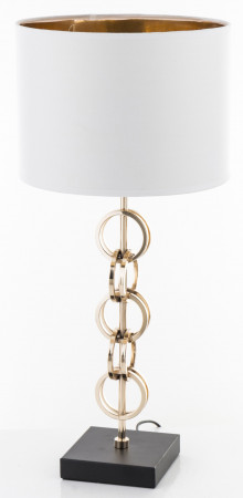 detail Kovová stolná lampa zlatá s bielym tienidlom GD DESIGN