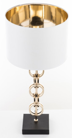 detail Kovová stolná lampa zlatá s bielym tienidlom GD DESIGN