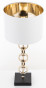 náhled Kovová stolná lampa zlatá s bielym tienidlom GD DESIGN
