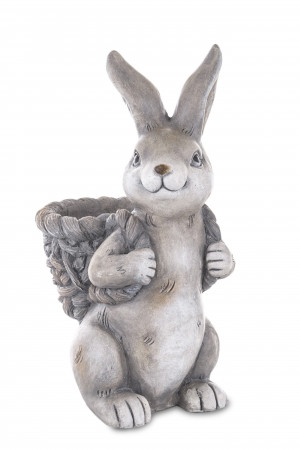 detail Obal na kvetináč zajac s košom 41 cm GD DESIGN