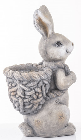 detail Obal na kvetináč zajac s košom 41 cm GD DESIGN