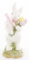 náhled Bílý zajíc s tulipány a růžovou mašlí 23 cm GD DESIGN