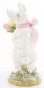 náhled Biely zajac s tulipánmi a ružovou mašľou 23 cm GD DESIGN
