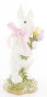 náhled Biely zajac s tulipánmi a ružovou mašľou 23 cm GD DESIGN