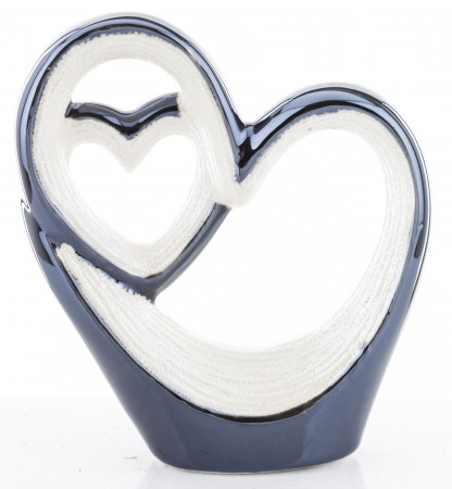 detail Keramické srdce modro-bílé GD DESIGN
