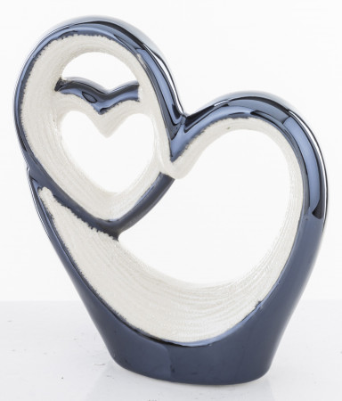 detail Keramické srdce modro-bílé GD DESIGN