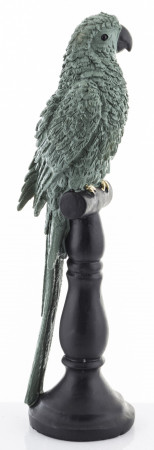 detail Figurka zelený papoušek na bidlu 31 cm GD DESIGN