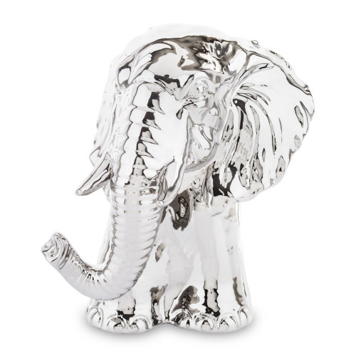 Porcelánový slon stříbrný