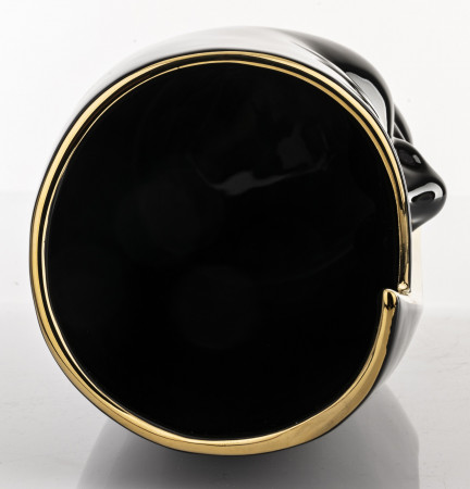 detail Černá váza obličej se zlatým detailem GD DESIGN