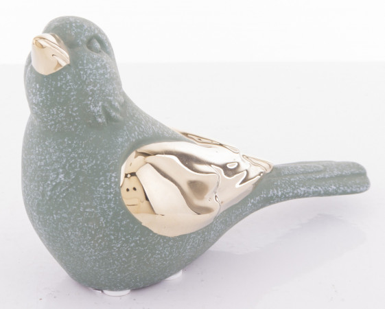 detail Dekorační figurka ptáček se zlatými detaily GD DESIGN