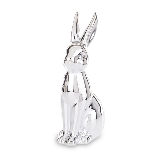 Figurka sedící zajíc stříbrný