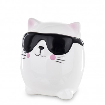 Pokladnička kočka s brýlemi