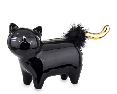 Pokladnička černá kočka se zlatým ocáskem