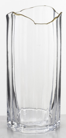 detail Sklenená váza so zlatým okrajom 25 cm GD DESIGN