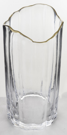 detail Sklenená váza so zlatým okrajom 25 cm GD DESIGN