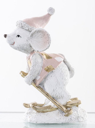 detail Figúrka myška na lyžiach GD DESIGN