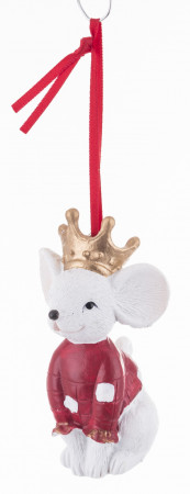 detail Vianočné dekorácie myška s korunkou GD DESIGN