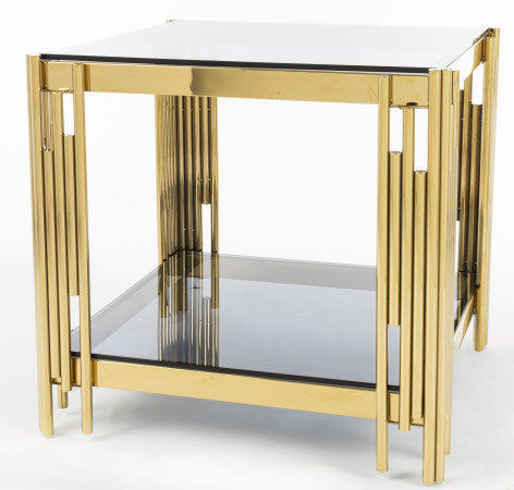 detail Zlatý konferenčný stolík so sklenenou doskou GD DESIGN