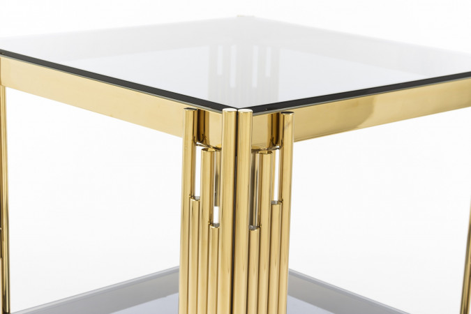 detail Zlatý konferenčný stolík so sklenenou doskou GD DESIGN