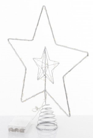detail Vánoční led dekorace hvězda stříbrná GD DESIGN