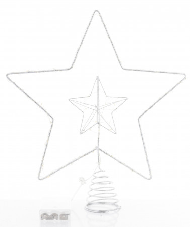 detail Vánoční led dekorace hvězda stříbrná GD DESIGN