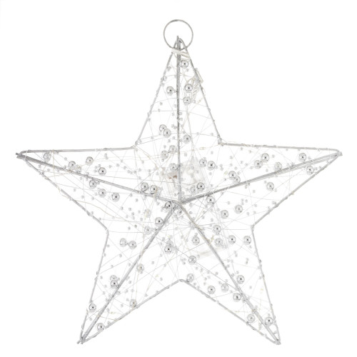 Dekorácia strieborná hviezda s LED osvetlením