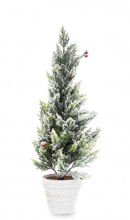 detail Vánoční dekorace zasněžený stromek v květináči 58 cm GD DESIGN