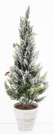 detail Vánoční dekorace zasněžený stromek v květináči 58 cm GD DESIGN