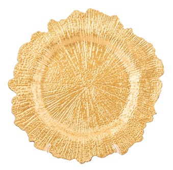 Dekoratívny tanier plastový zlatý